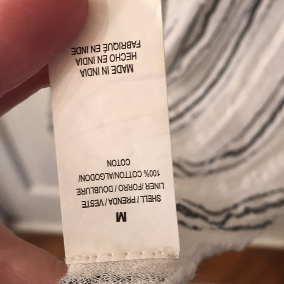 Vitamin A gauzy cotton coverup dress size Med EUC navy stripe - Picture 5 of 6